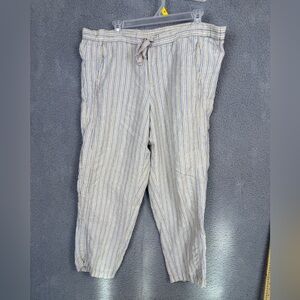 J Jill love linen striped pants large